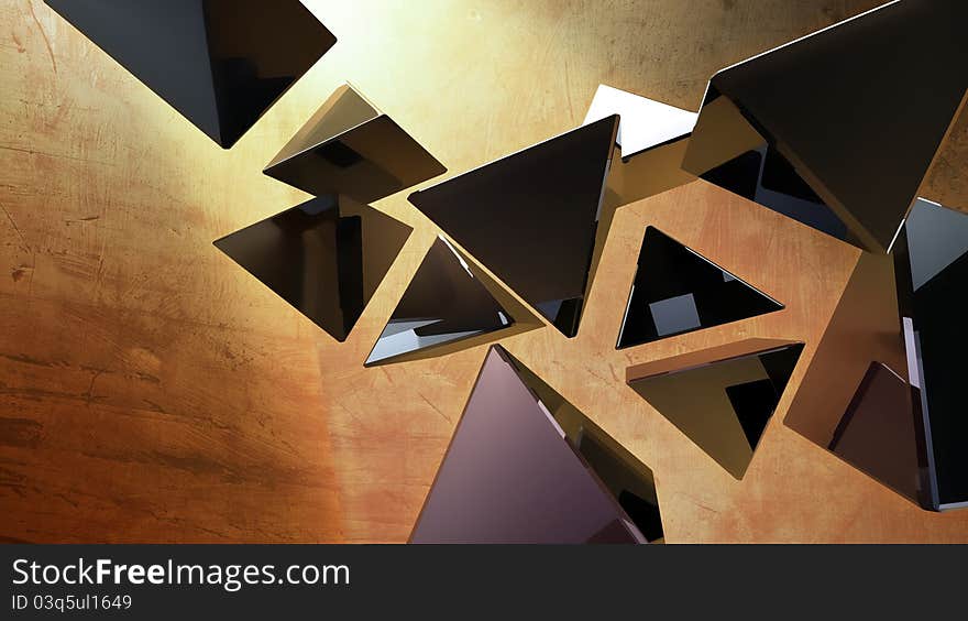 Black 3D pyramids