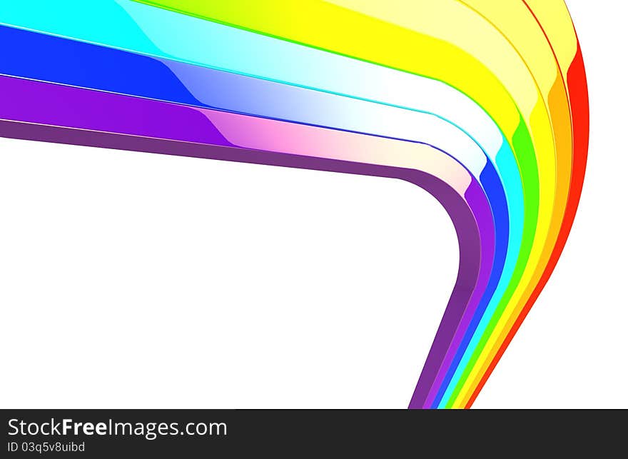 Beautiful Rainbow set on white background. Made in 3d. Beautiful Rainbow set on white background. Made in 3d.