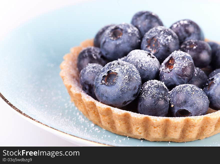 Blueberries Tart On The Blue Plate