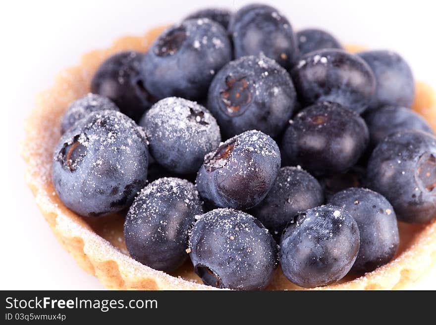 Blueberries Tart On White Background