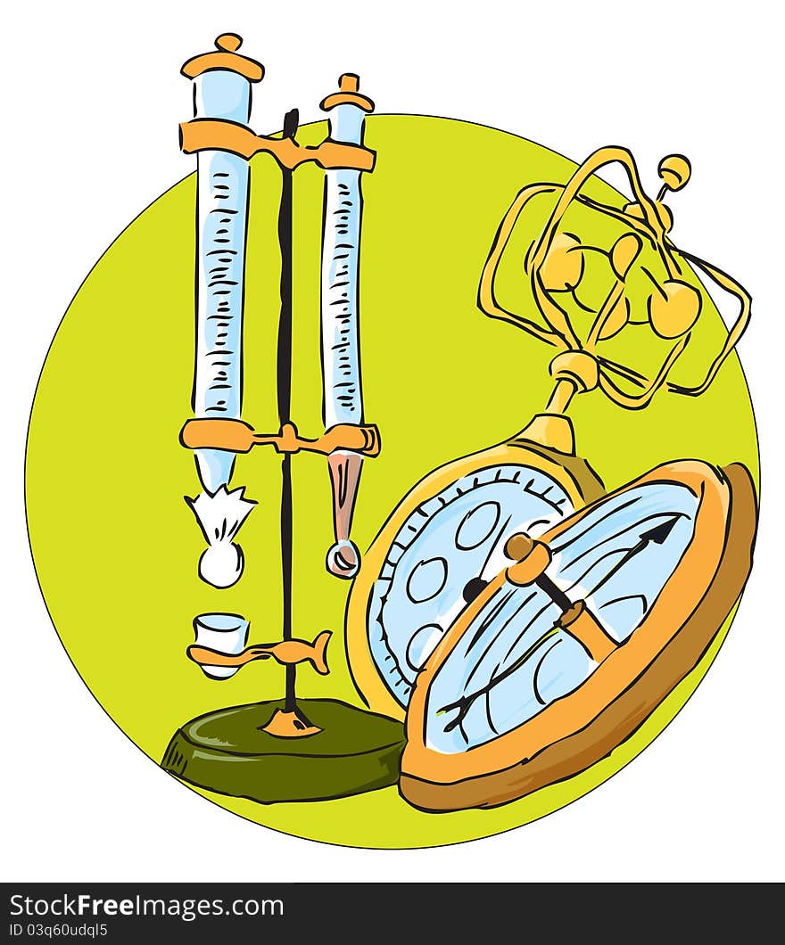 Equipment used in the study of weather. Vector illustration, EPS format. Equipment used in the study of weather. Vector illustration, EPS format.