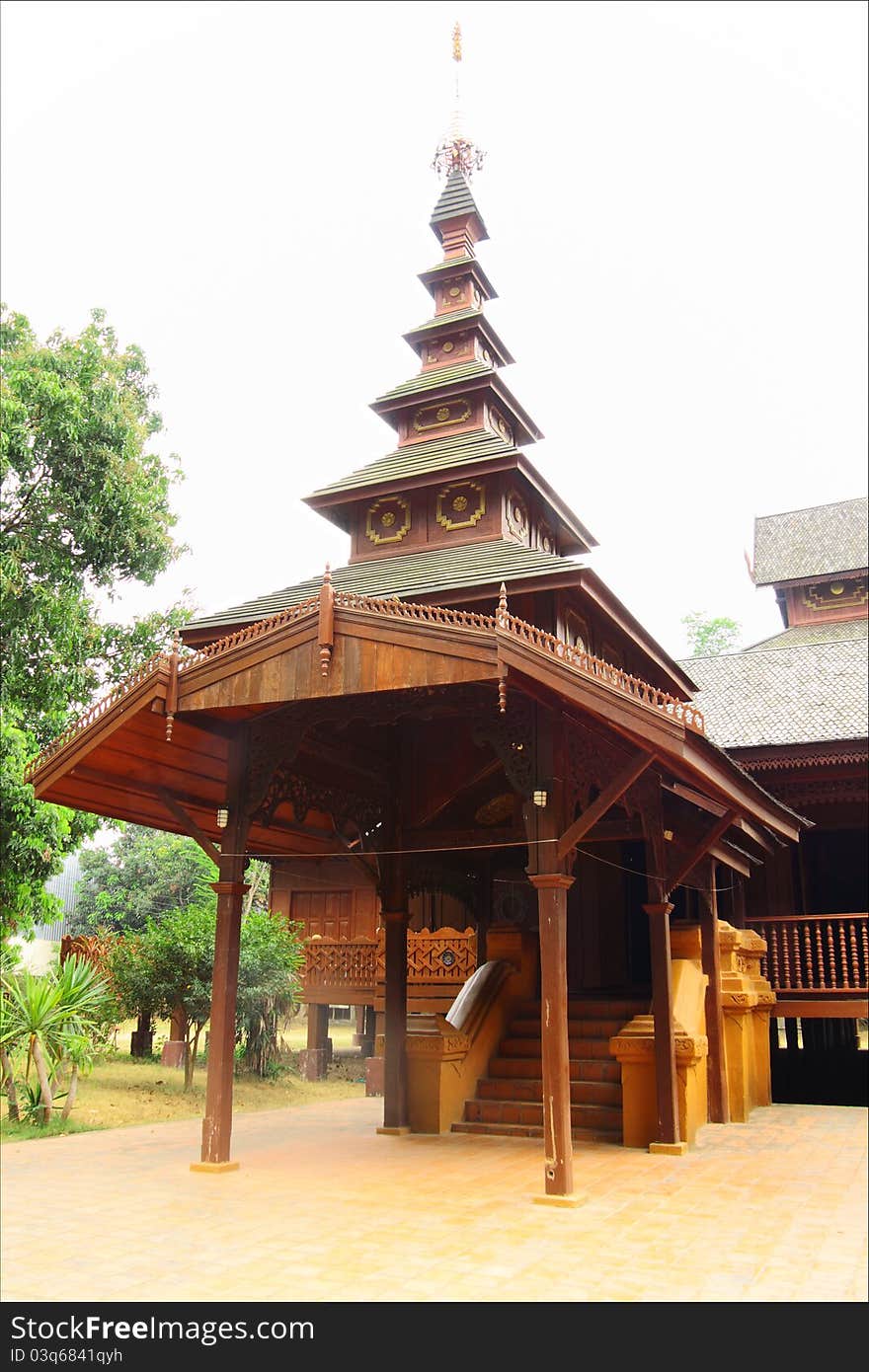 Jom Swan Burmese temple in Phrae,Thailand