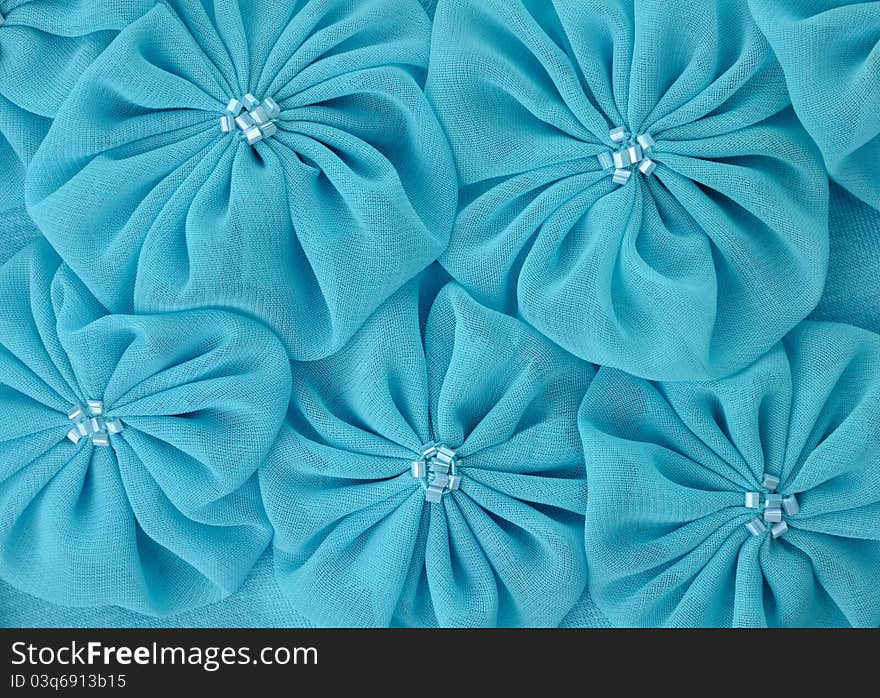 Blue fabric flowers