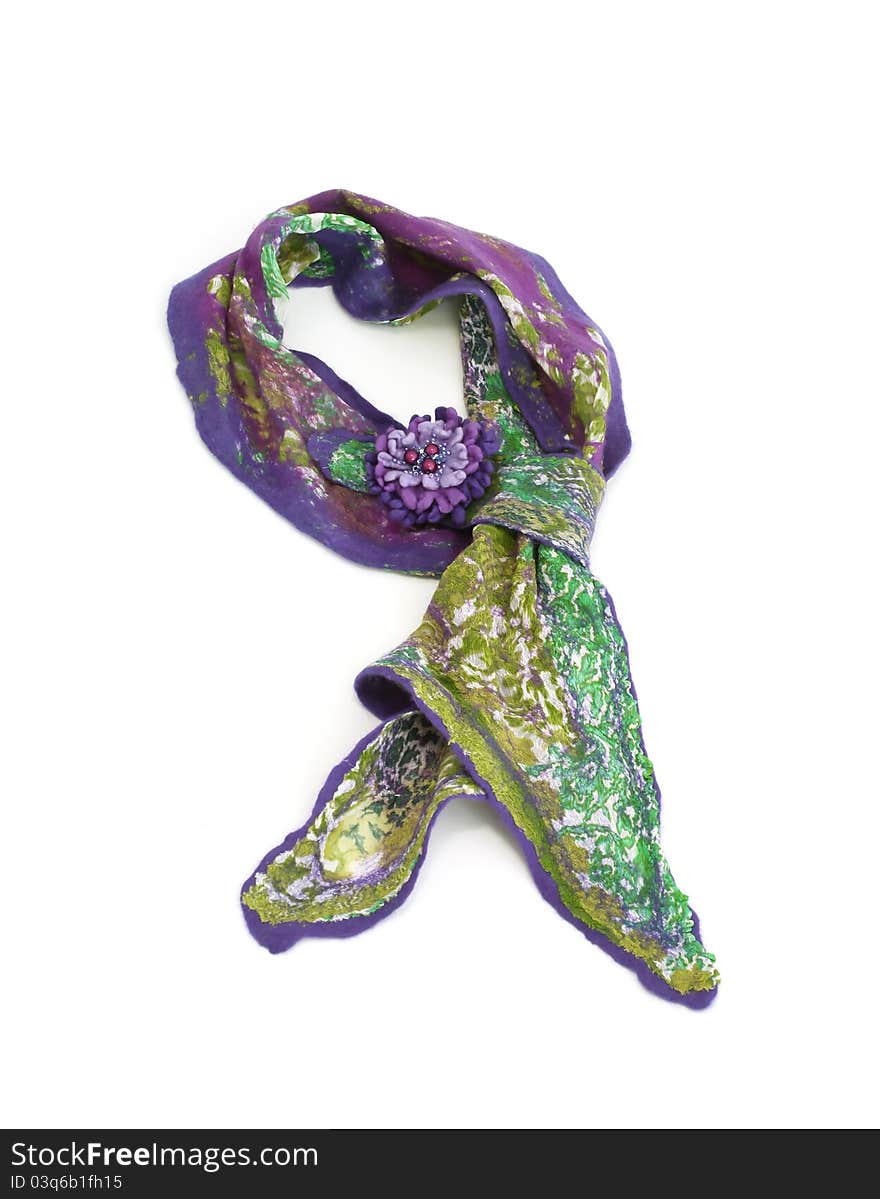 Beautiful handwork scarf with brooch