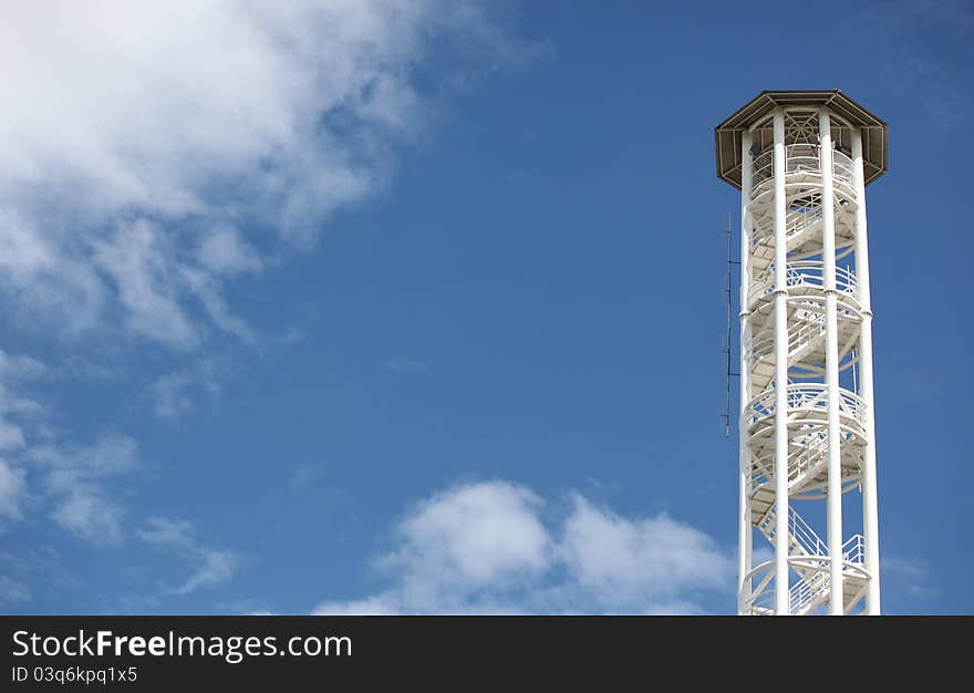 White tower with blue sky in thailand. White tower with blue sky in thailand