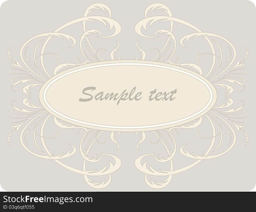 Vector card with frame on a floral ornament. Vector card with frame on a floral ornament.