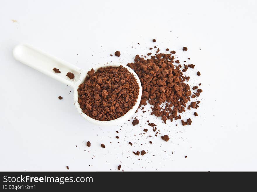 Coffee Powder On White