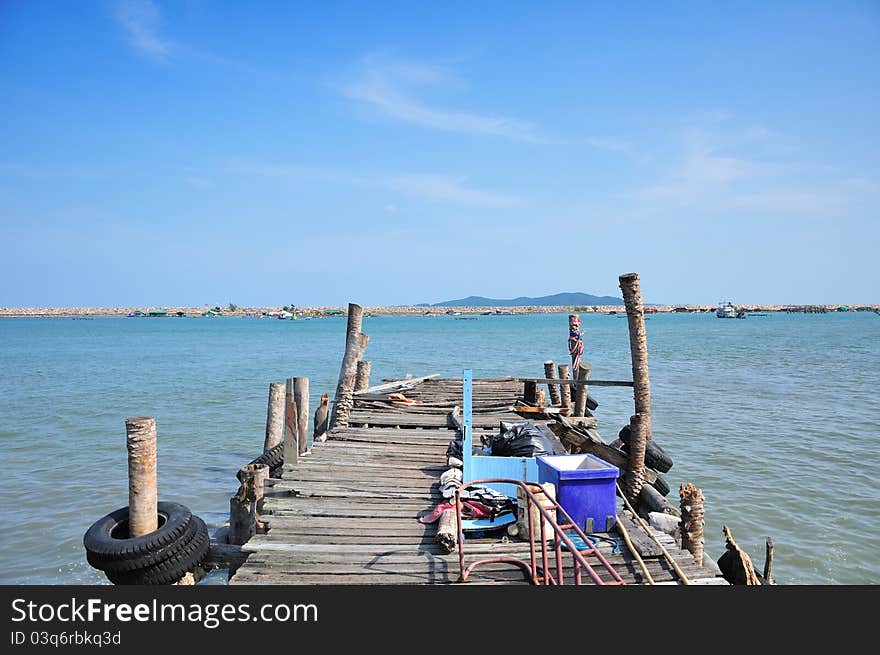 Transport dock in Thailand for background