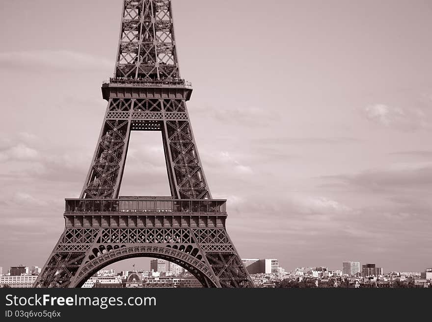 Eiffel Tower in Black and White