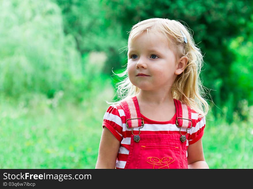 Beautiful girl in the meadow