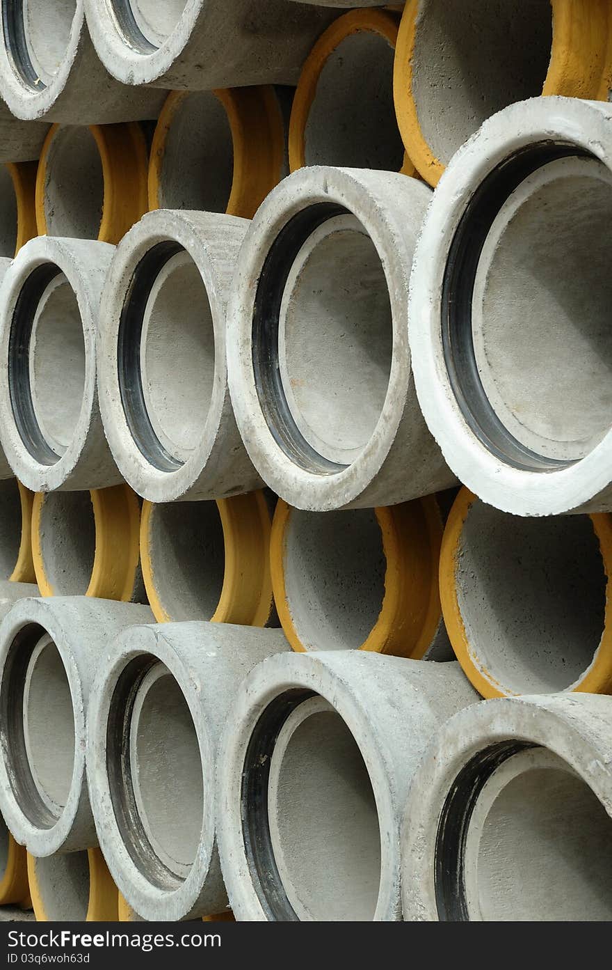 Concrete sewer pipe warehouse prepare to use