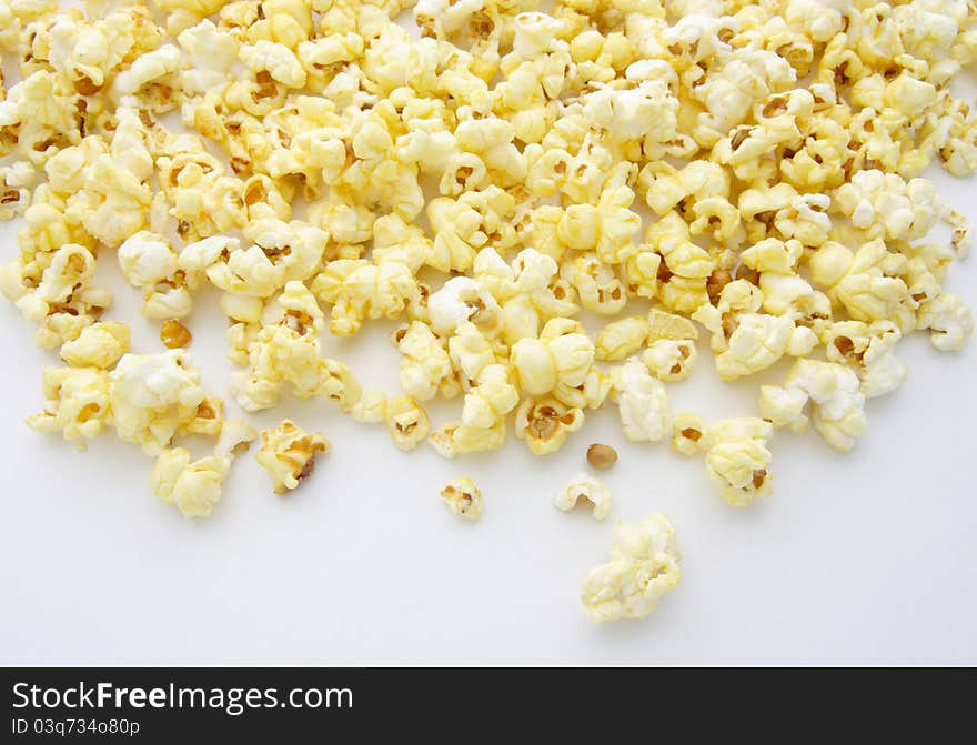 Pop corn on white background. Pop corn on white background