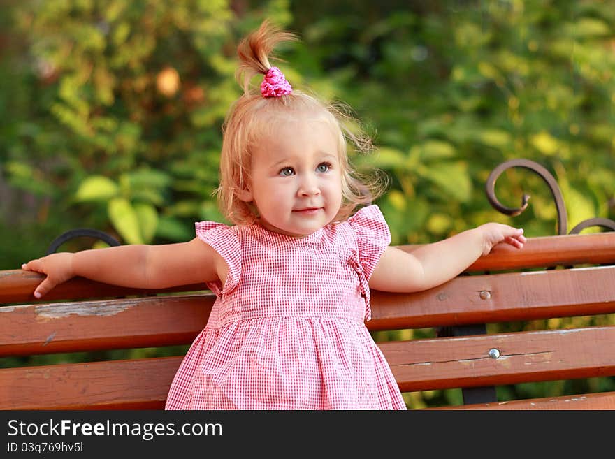 Portrait of the smiling little girl. Portrait of the smiling little girl