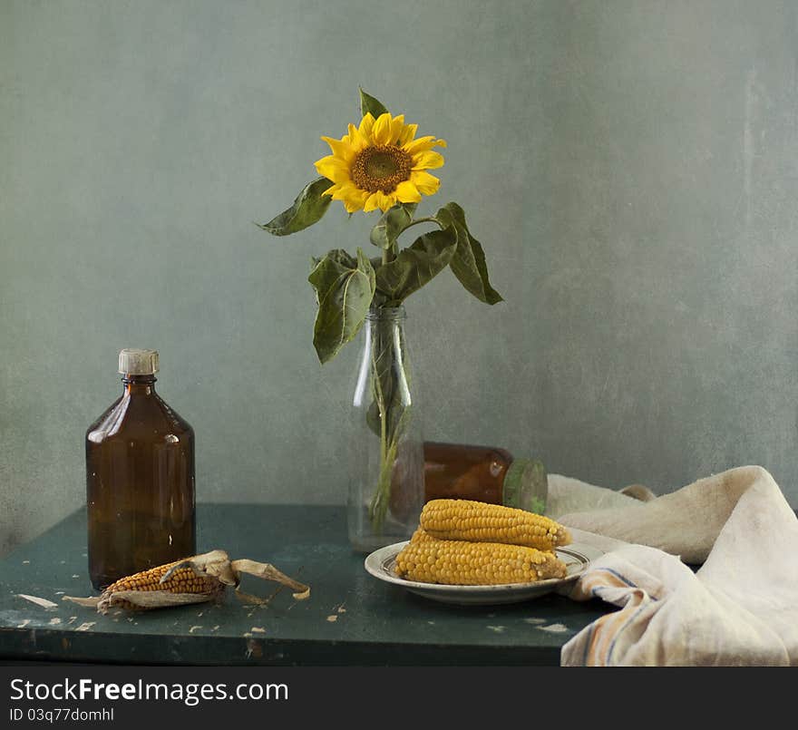 Sunflower and corn