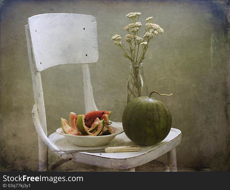 Field Flowers And Water-melon