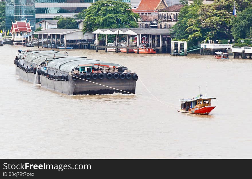 Thai Riverboat with Sand Boat