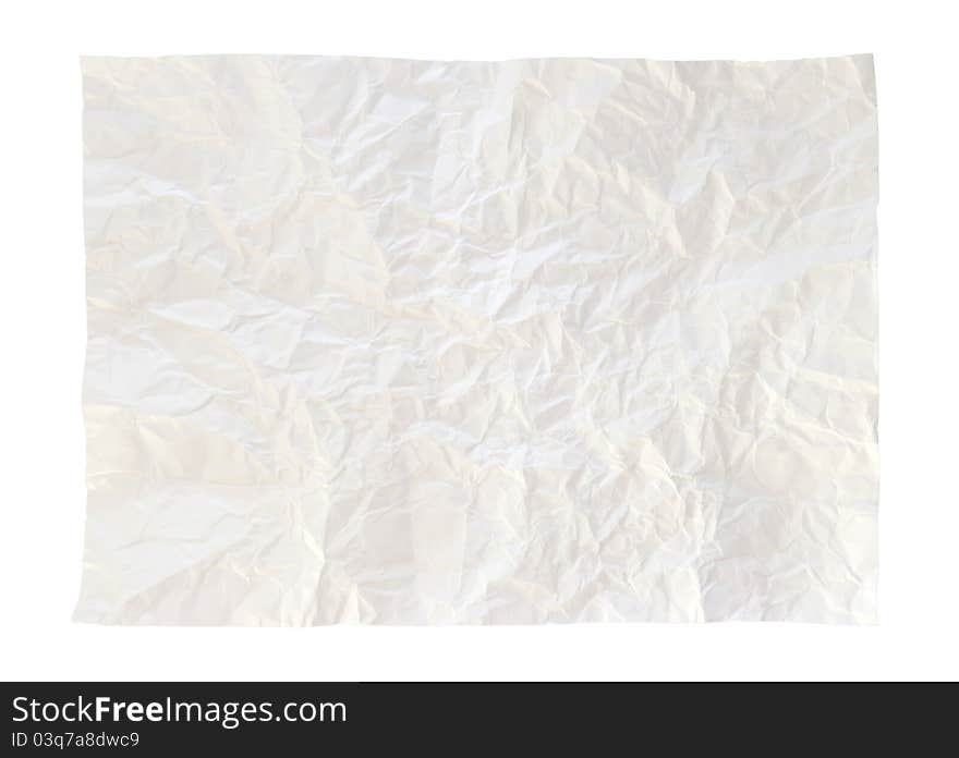 Crumpled paper isolated