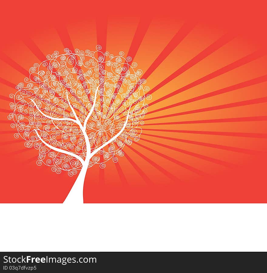 Abstract floral tree, symbol of nature