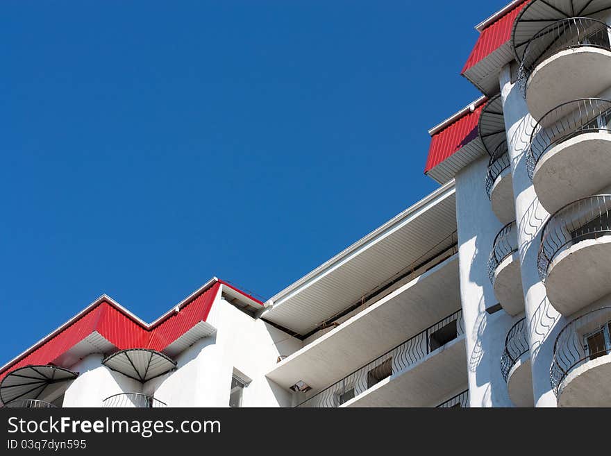 New building house over blue sky. New building house over blue sky