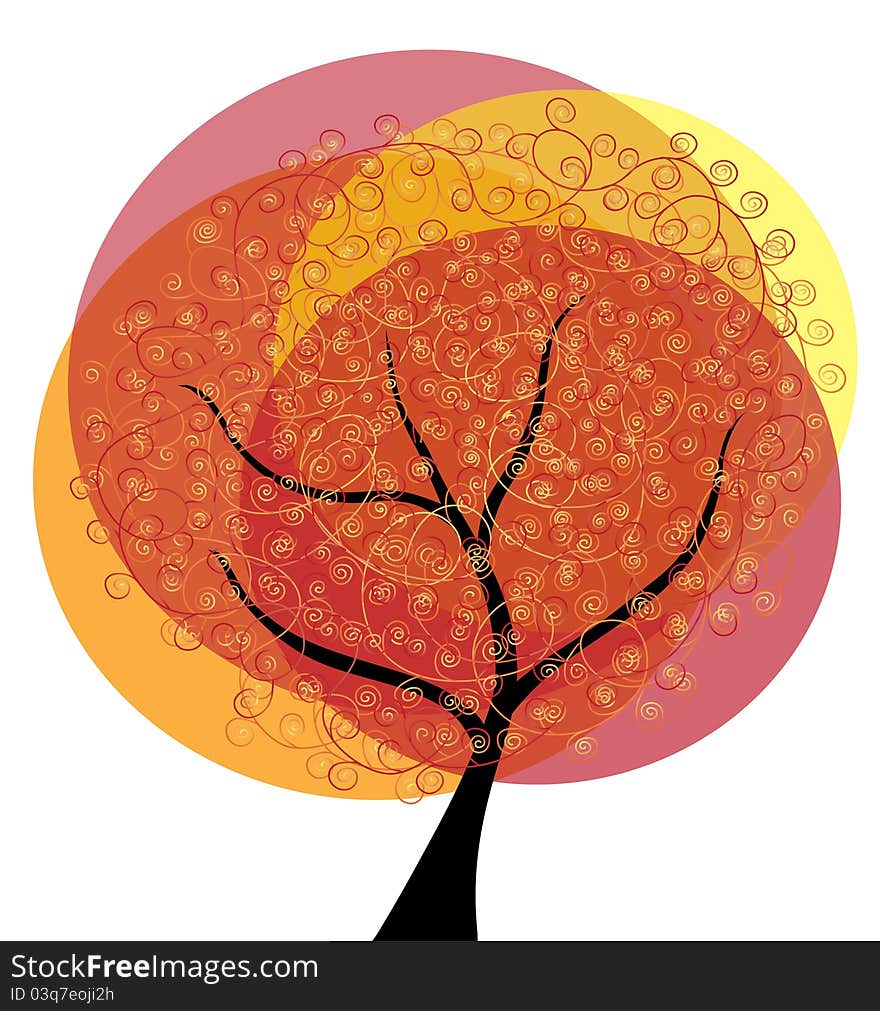 Abstract autumn tree, symbol of nature