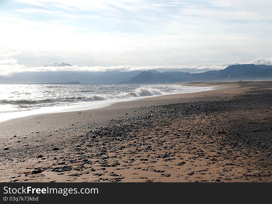 Langaholt beach and sea in Iceland. Langaholt beach and sea in Iceland