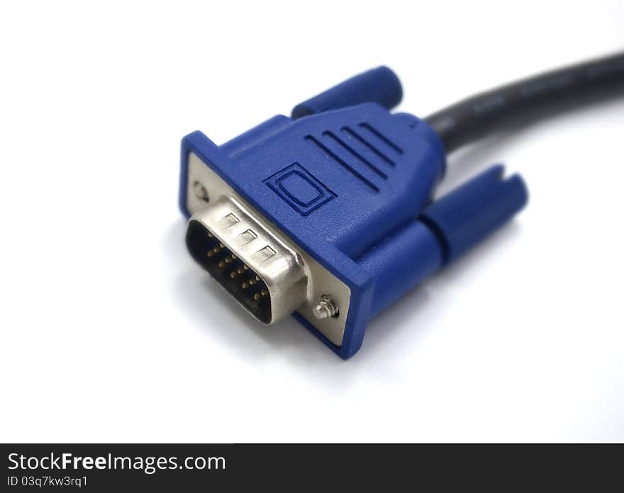 Blue computer plug over white background. Blue computer plug over white background.