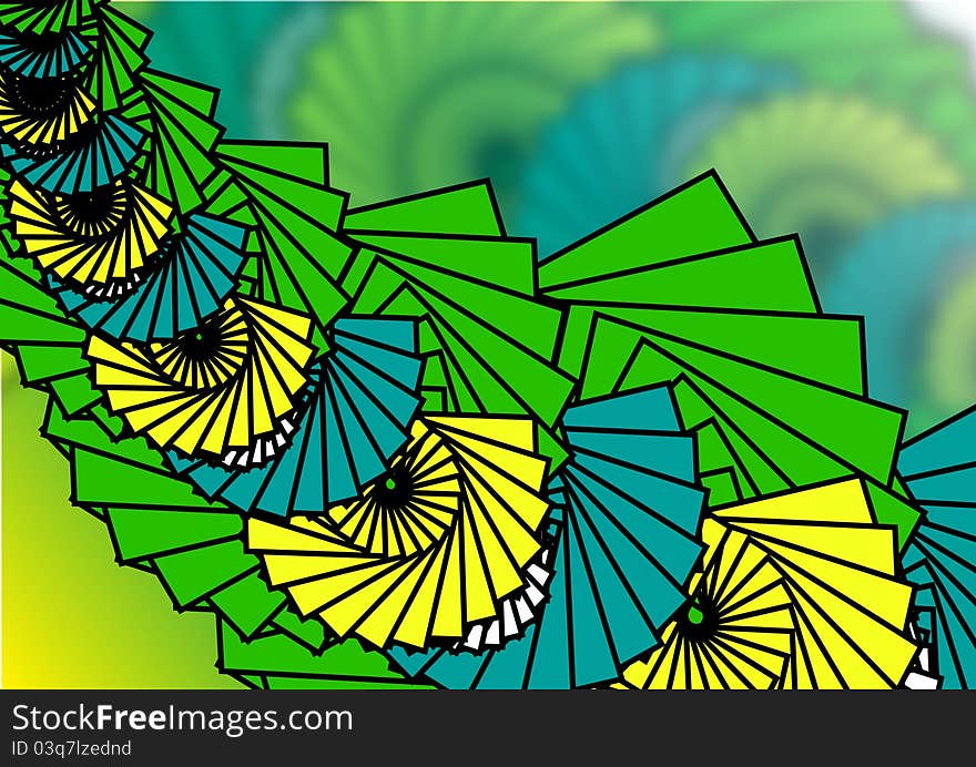 Illustrated colorful abstract flapper background