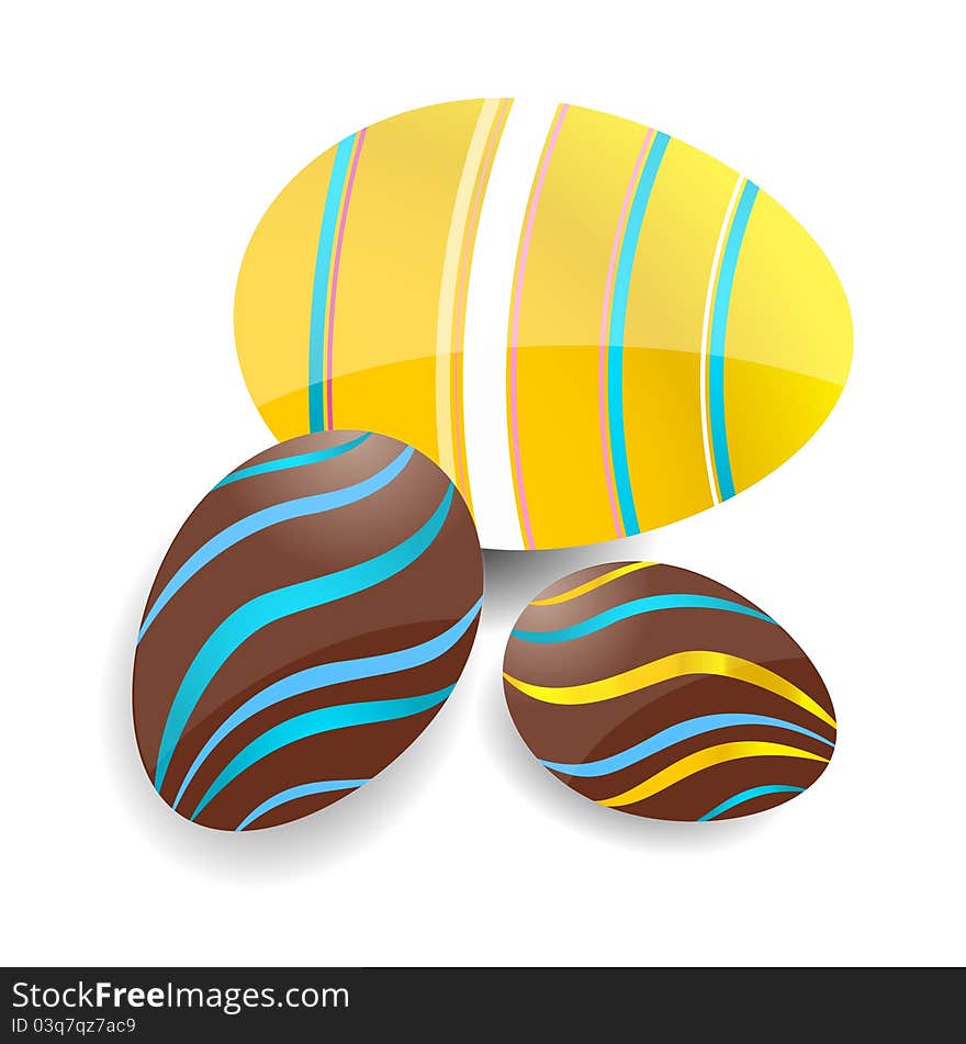 Colored and swirl easter eggs set