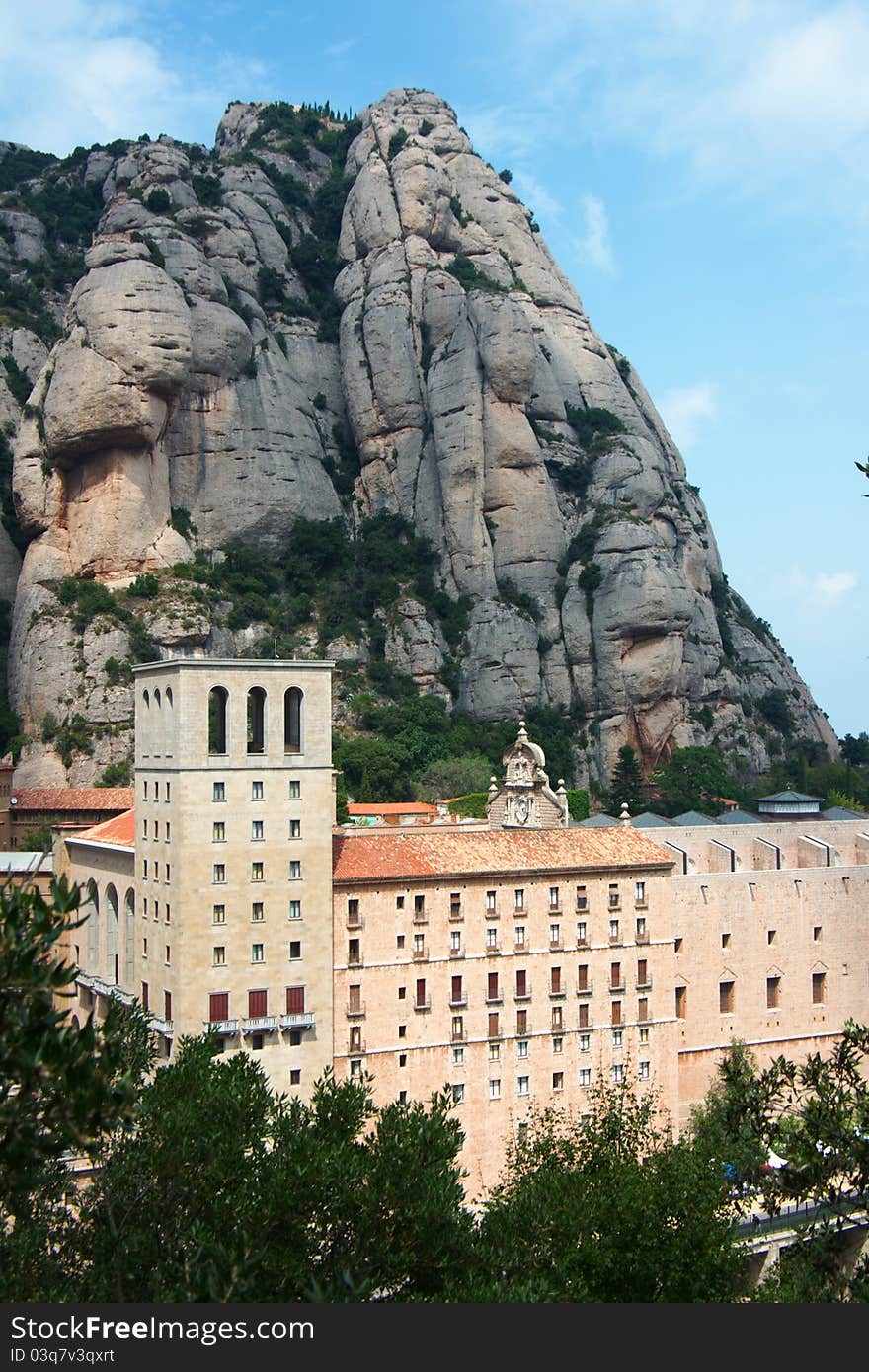 Mountain formations and abbey of Montserrat, Spain. Mountain formations and abbey of Montserrat, Spain