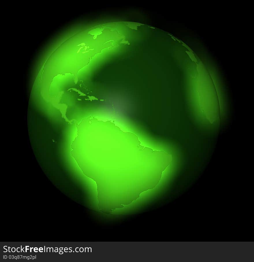 Earth, planets in universe, rendered