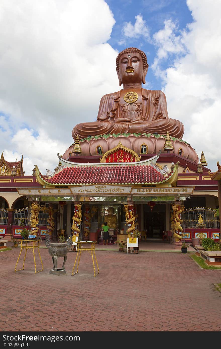 Seated buddha at Wat Maisuwankiri Temple. Tumpat Temples. Seated buddha at Wat Maisuwankiri Temple. Tumpat Temples.