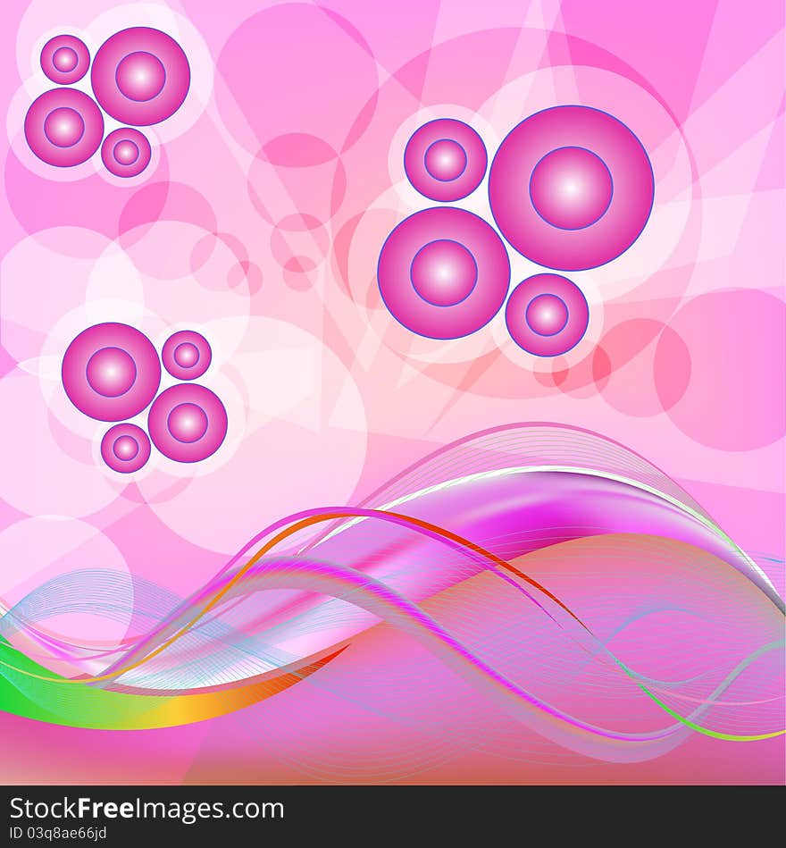 Abstract  colorful background circles and waves. Abstract  colorful background circles and waves