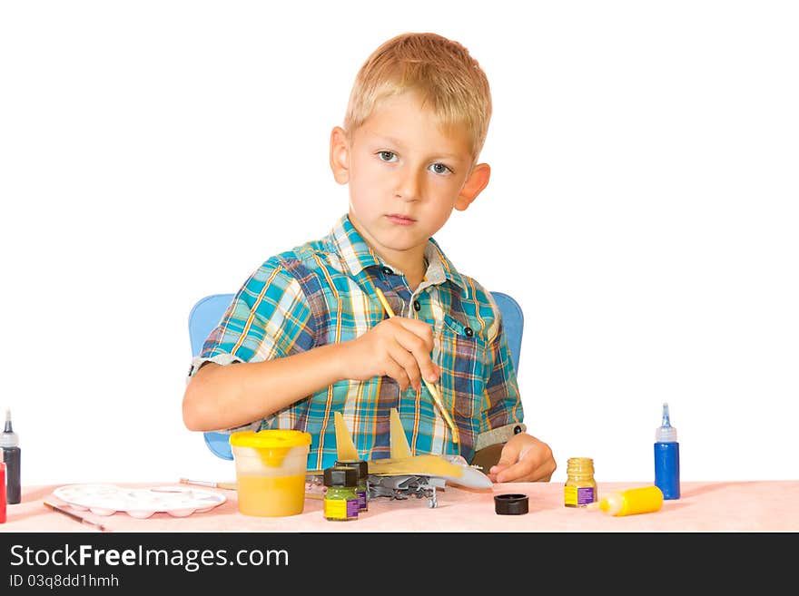 Boy Paint Airplane Model