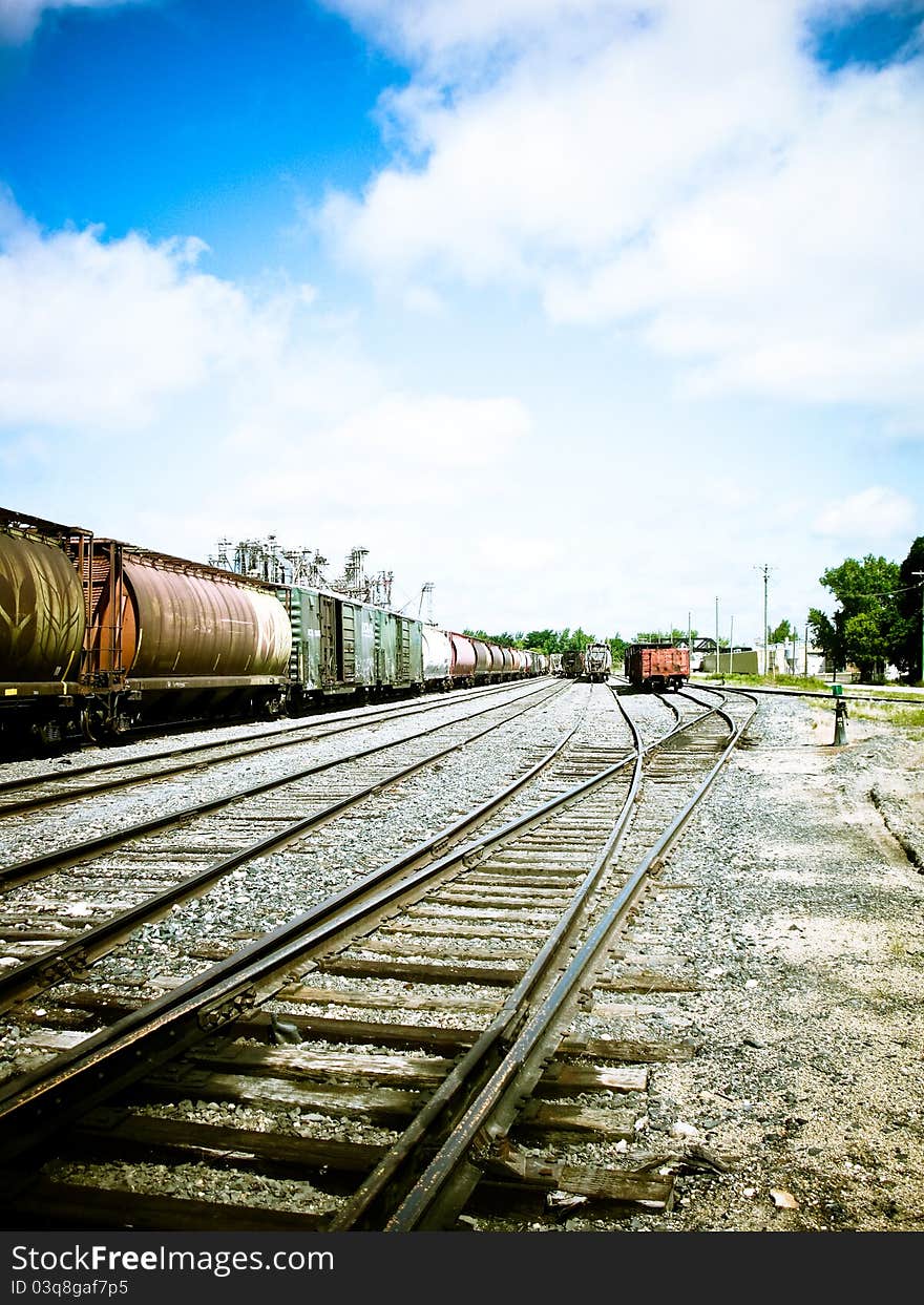 A digital lomograph of the train yard located close to mission street in Winnipeg, Manitoba canada. A digital lomograph of the train yard located close to mission street in Winnipeg, Manitoba canada