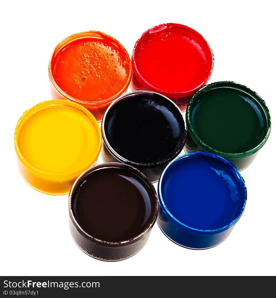 Colorful school water paints.