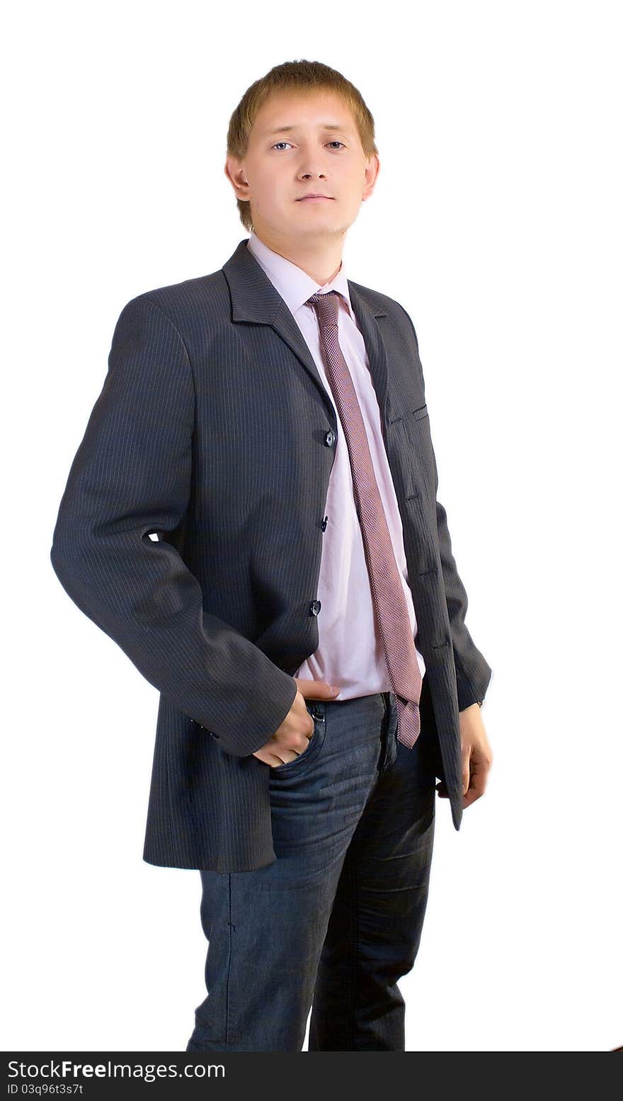 The Man In A Suit On A White Background