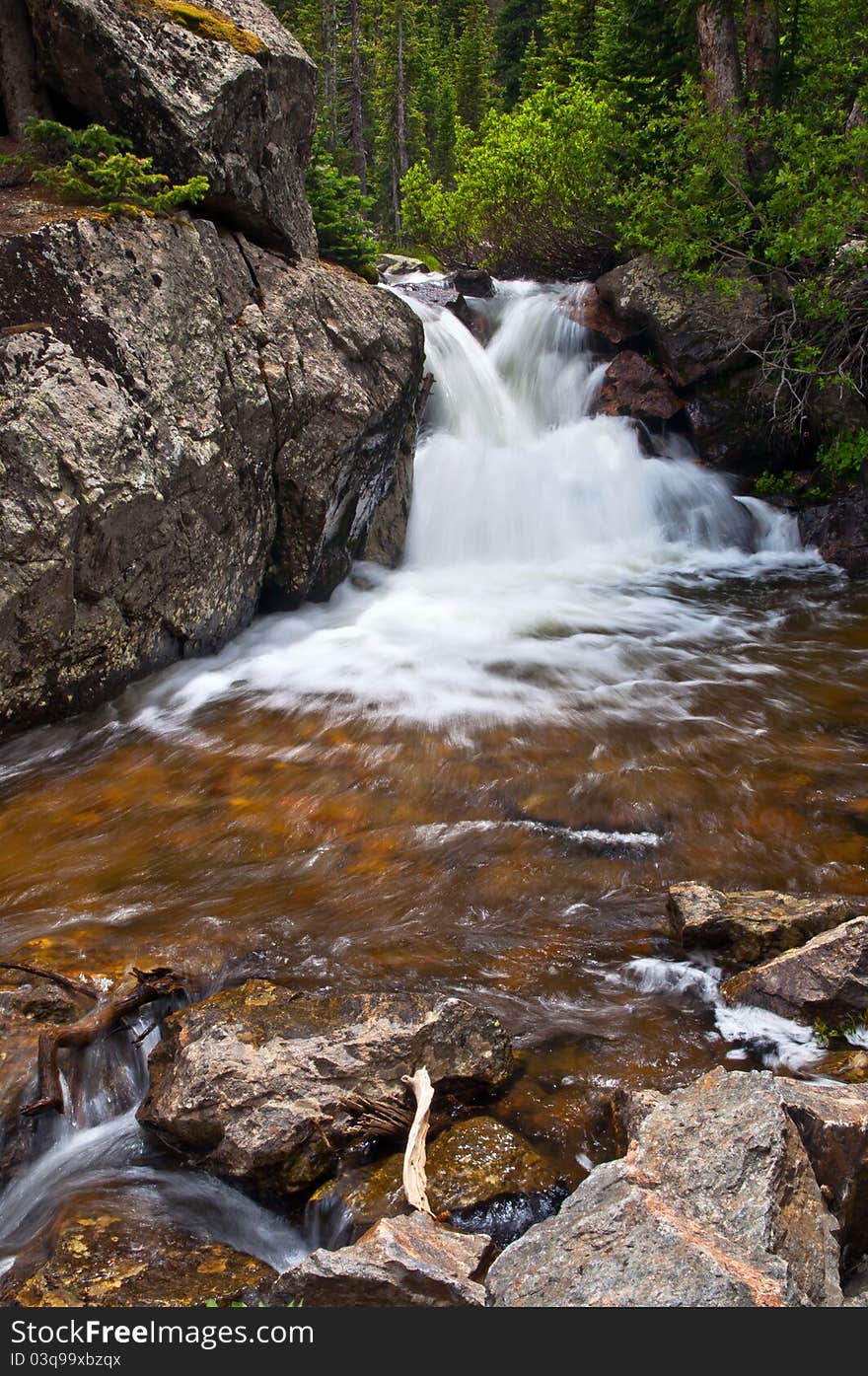 Image of waterfall taken in Rocky Mountain National Park, Colorado. Image of waterfall taken in Rocky Mountain National Park, Colorado.