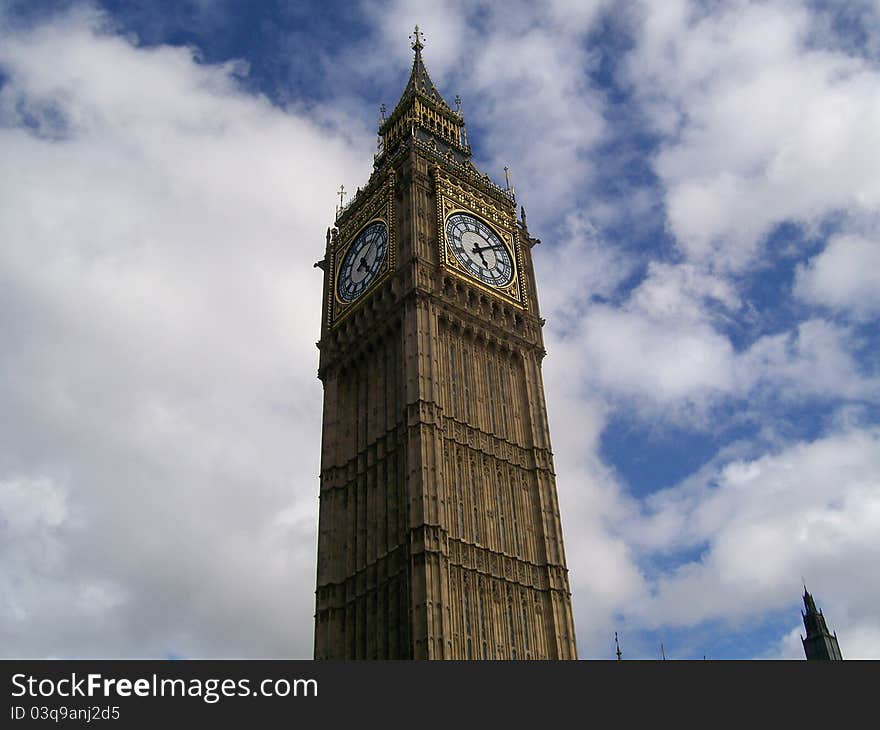 The famous big ben clock tower in london