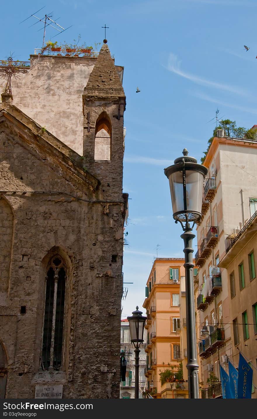 Historic building in naples, italy