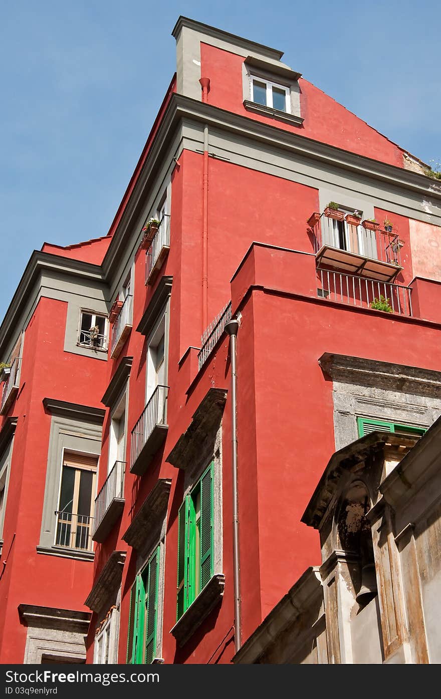 Historic building in naples, italy