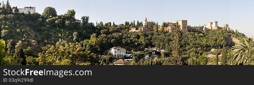 Panorama Of Aerial View Of Alhambra