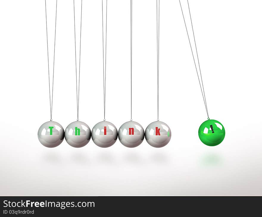 Newtons Cradle Pendulum Containing The Word Think