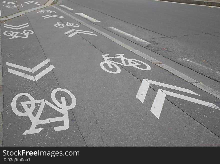 Cycle Lane in Urban Setting