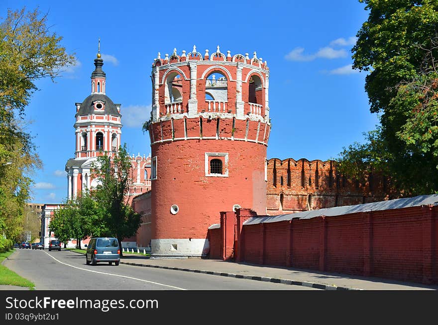 A big cloister in Russia with red walls