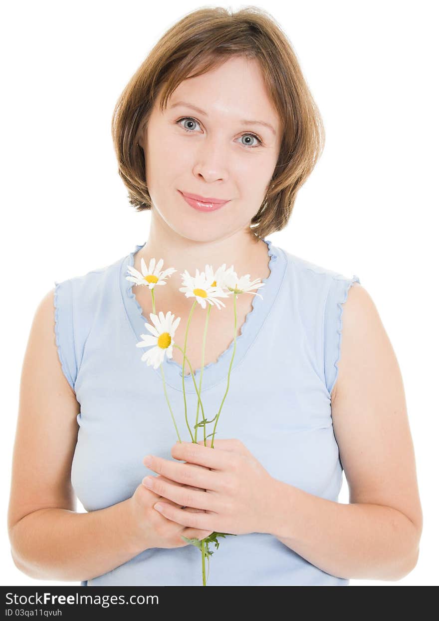 Girl with flowers.