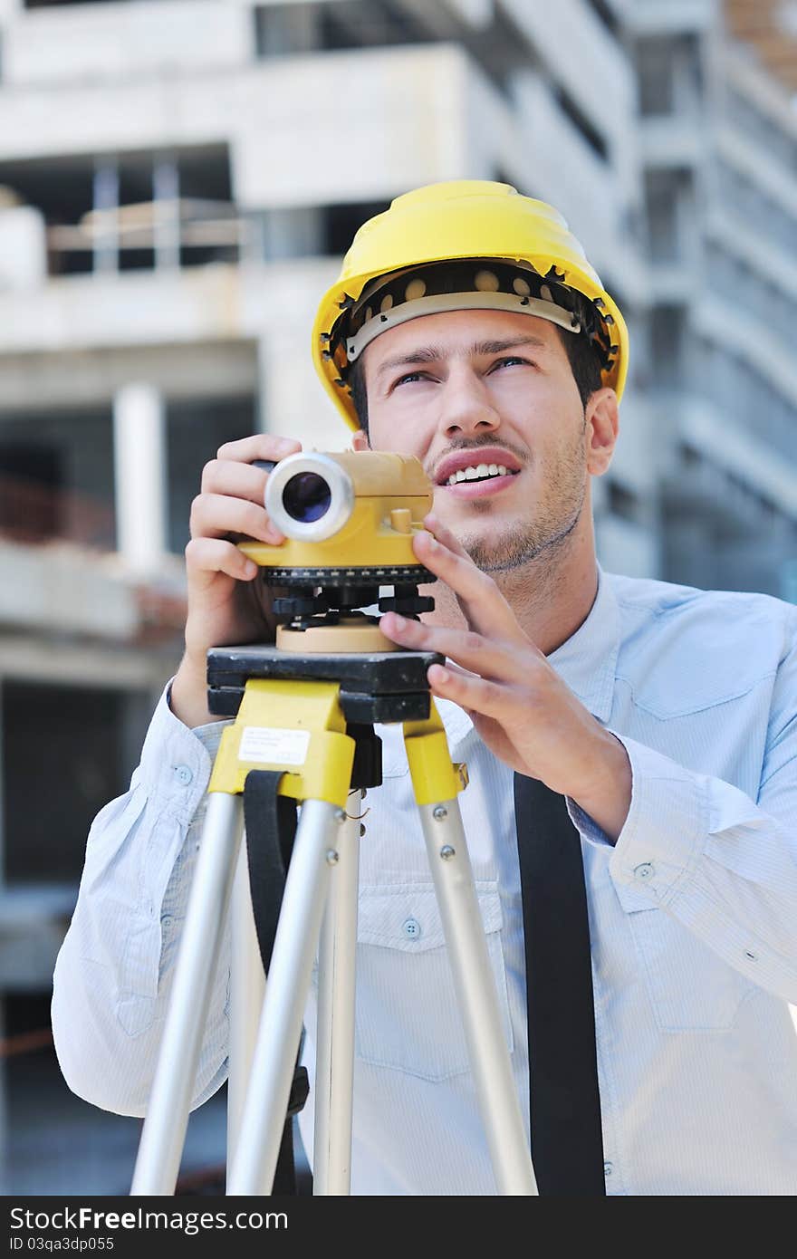 Architect on construction site