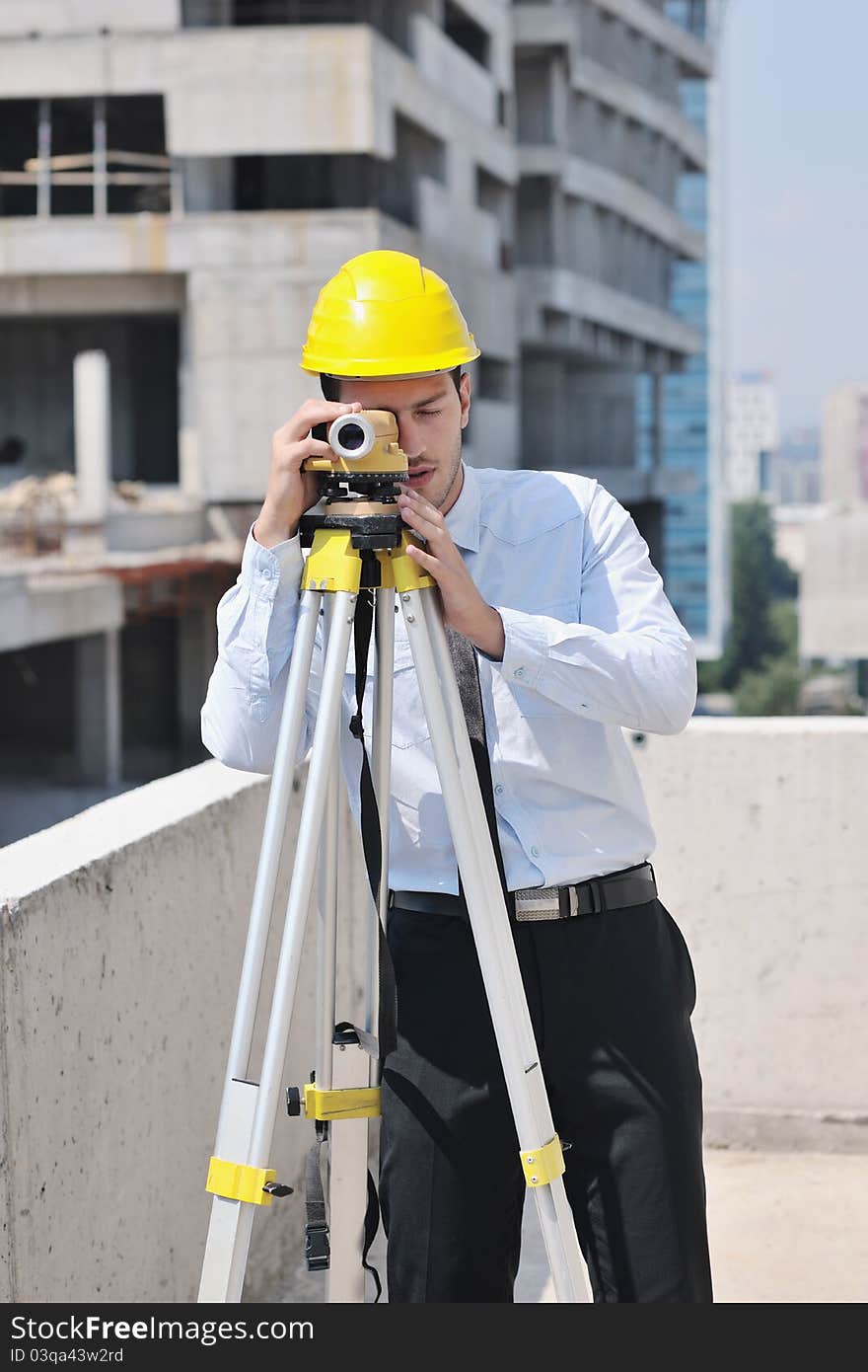 Architect on construction site