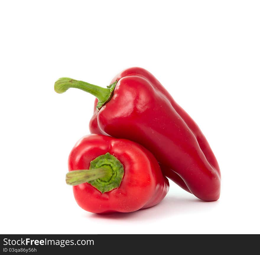 Red pepper on a white background