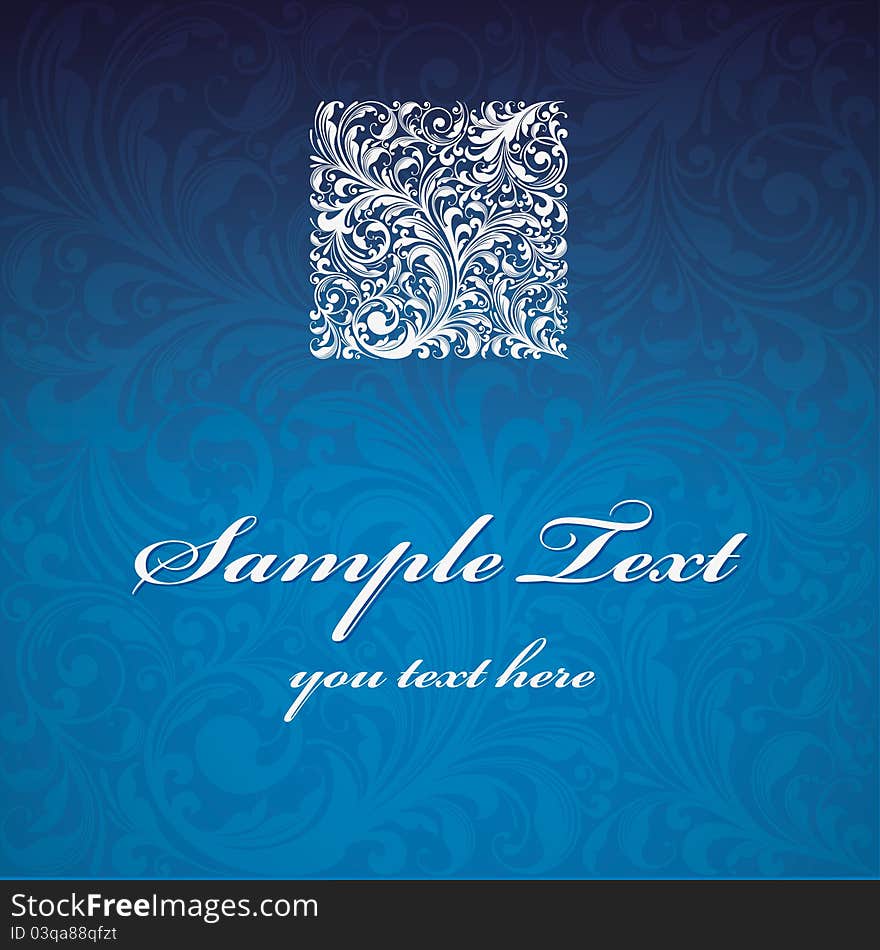 Stylish floral background blue exclusive