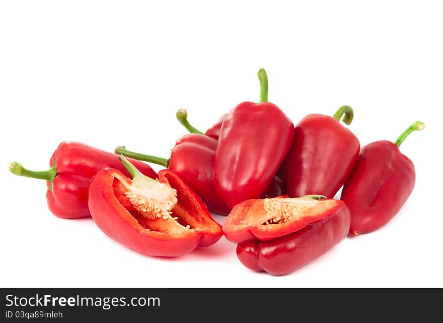 Red pepper on a white background